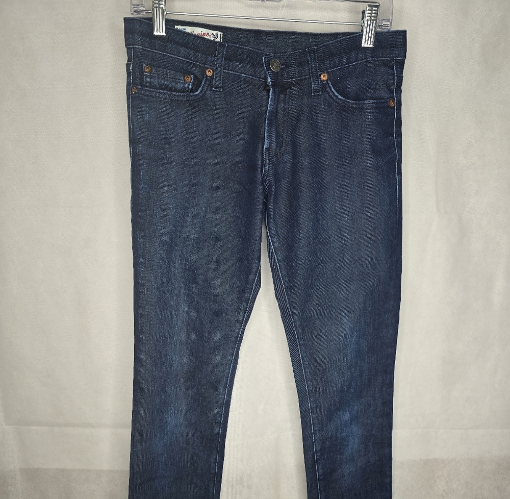 Red Engine Dark Wash Jeans Low Rise Straight Leg Classic Minimalist Denim USA 29